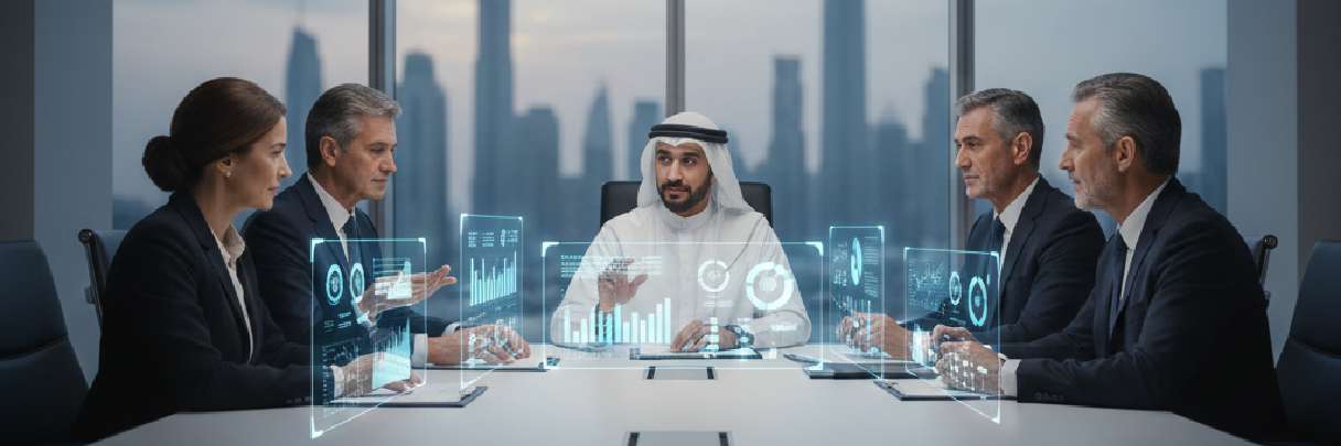 Enterprise leaders in Dubai evaluating AI assistant pricing and business intelligence solutions